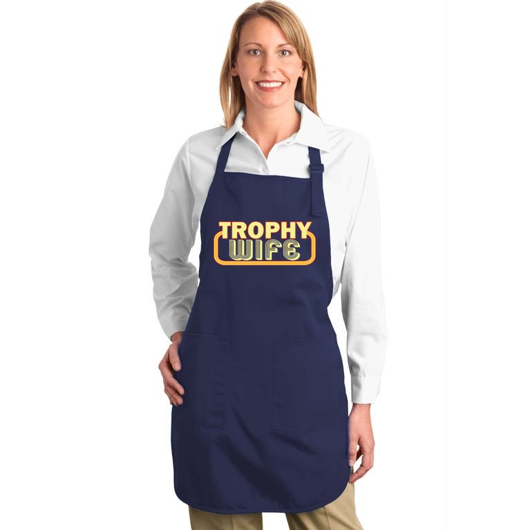 Trophy Wife Funny Retro Full-Length Apron With Pockets