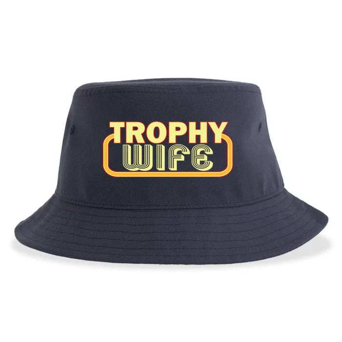 Trophy Wife Funny Retro Sustainable Bucket Hat