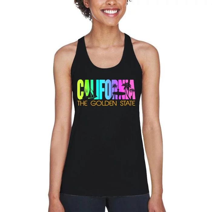 Tropical California The Golden State Women's Racerback Tank