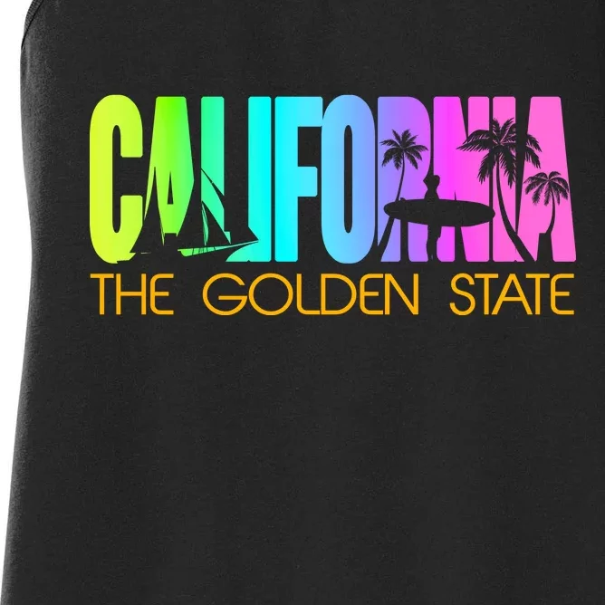 Tropical California The Golden State Women's Racerback Tank