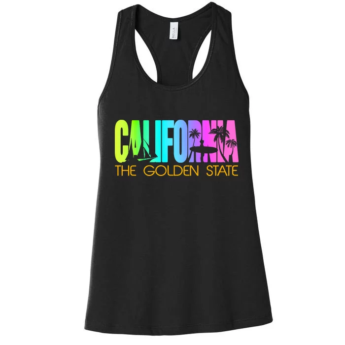 Tropical California The Golden State Women's Racerback Tank