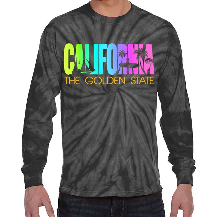 Tropical California The Golden State Tie-Dye Long Sleeve Shirt