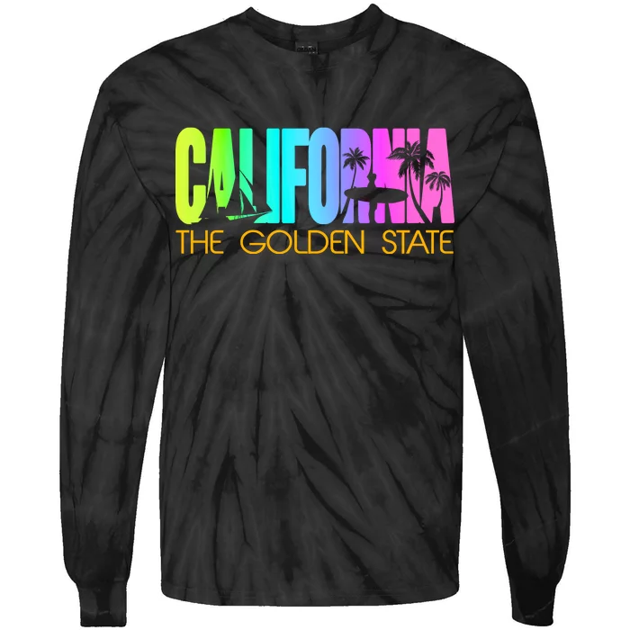 Tropical California The Golden State Tie-Dye Long Sleeve Shirt