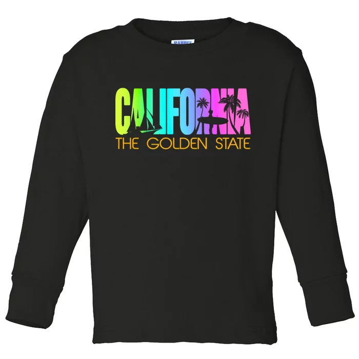 Tropical California The Golden State Toddler Long Sleeve Shirt