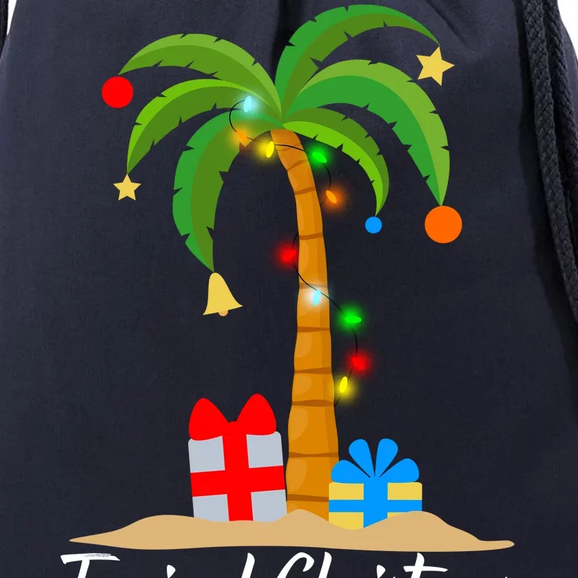 Tropical Christmas Drawstring Bag