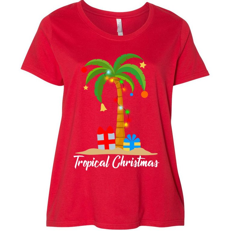 Tropical Christmas Women's Plus Size T-Shirt