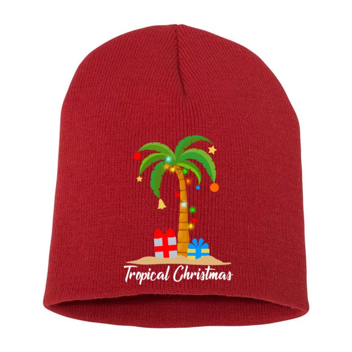 Tropical Christmas Short Acrylic Beanie