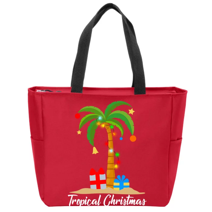 Tropical Christmas Zip Tote Bag