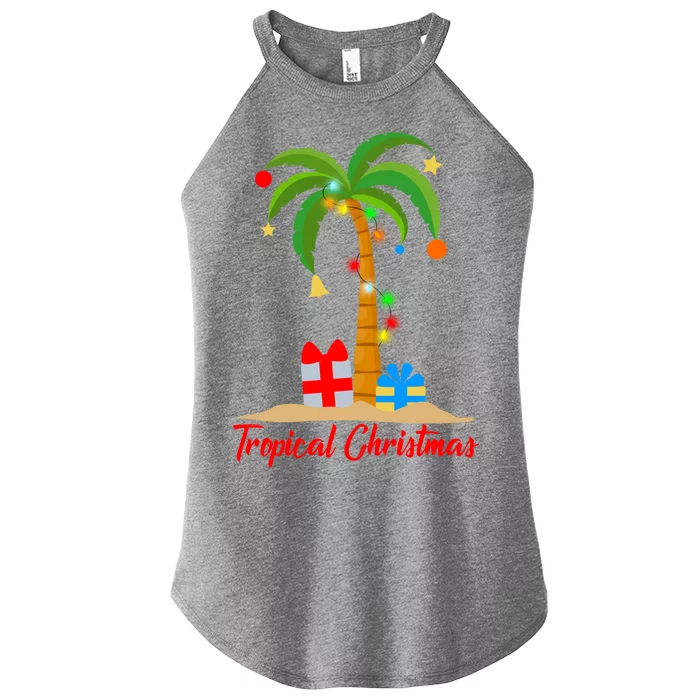 Tropical Christmas Women’s Perfect Tri Rocker Tank