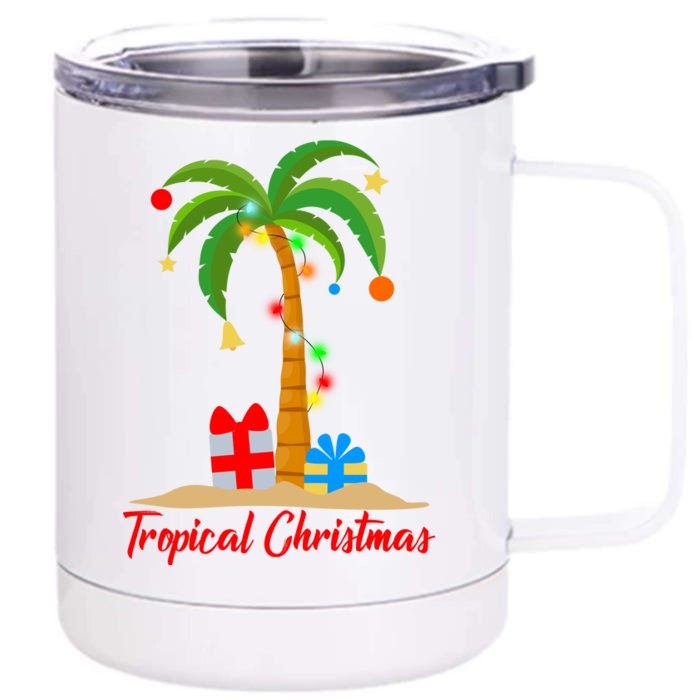 Tropical Christmas Front & Back 12oz Stainless Steel Tumbler Cup