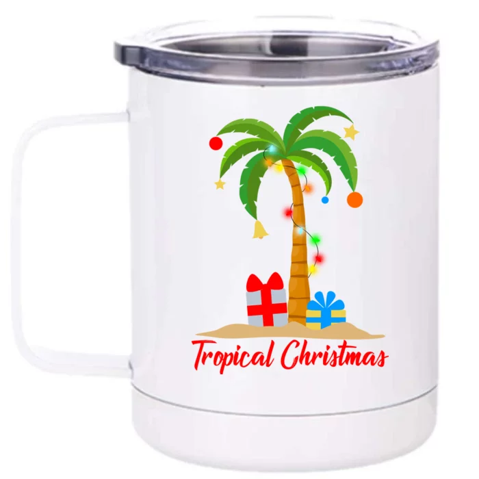 Tropical Christmas Front & Back 12oz Stainless Steel Tumbler Cup