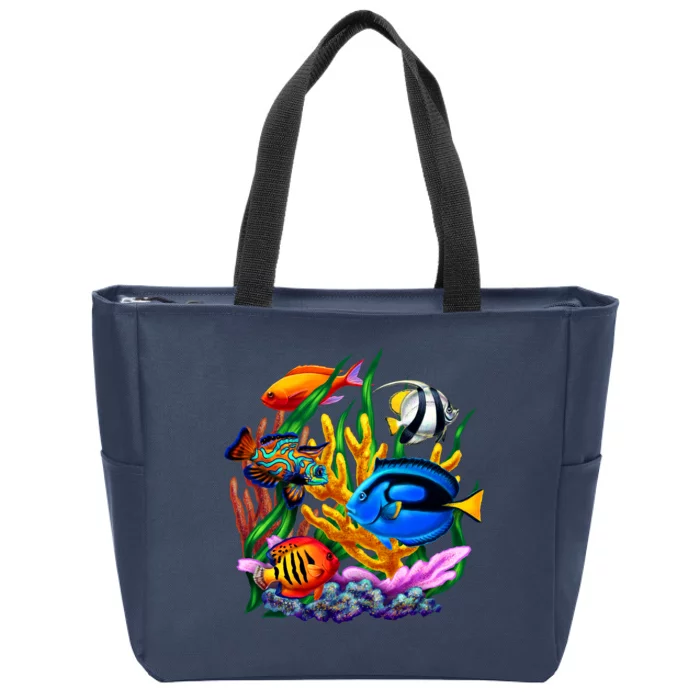 Tropical Fish Zip Tote Bag