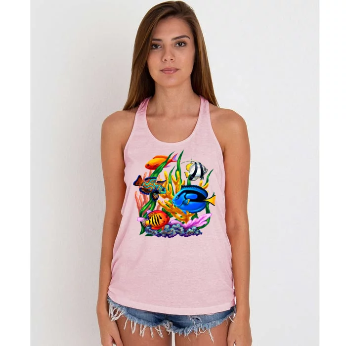 Tropical Fish Women's Knotted Racerback Tank