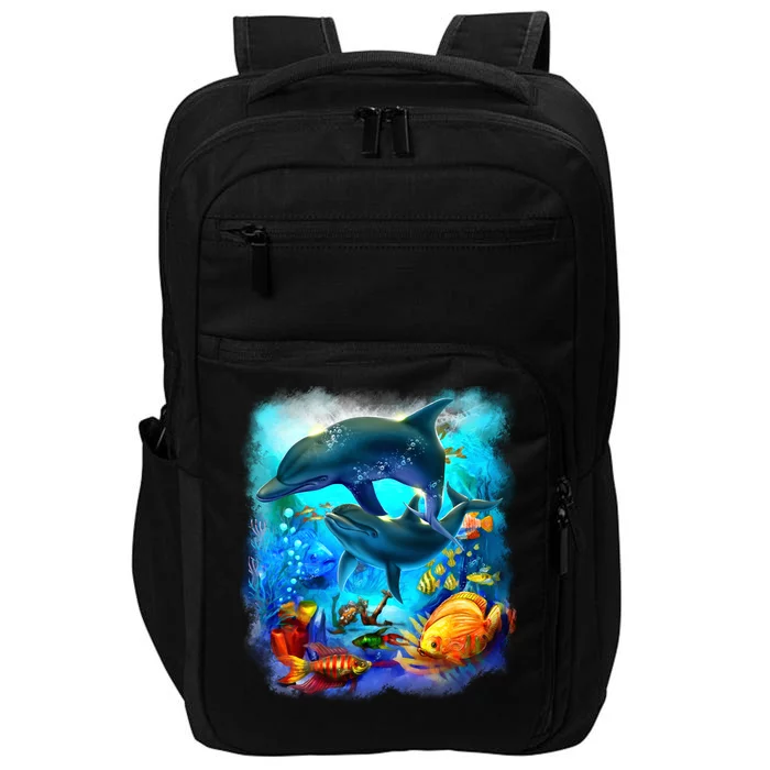 Tropical Fish Dolphins Portrait Impact Tech Backpack