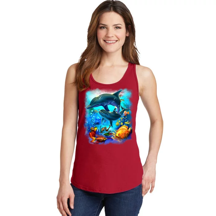 Tropical Fish Dolphins Portrait Ladies Essential Tank