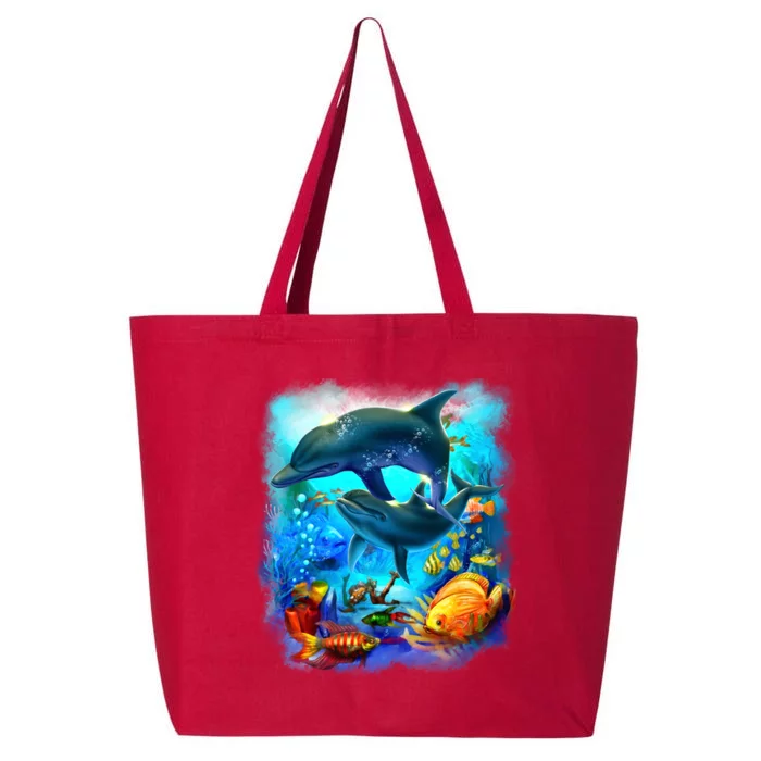 Tropical Fish Dolphins Portrait 25L Jumbo Tote