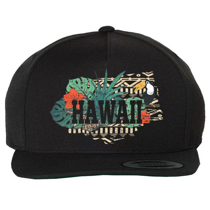 Tropical Paradise Classic Hawaii Bird Wool Snapback Cap