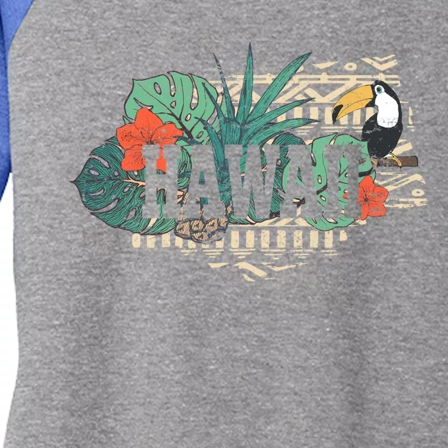 Tropical Paradise Classic Hawaii Bird Women's Tri-Blend 3/4-Sleeve Raglan Shirt