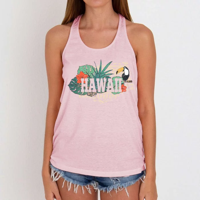 Tropical Paradise Classic Hawaii Bird Women's Knotted Racerback Tank