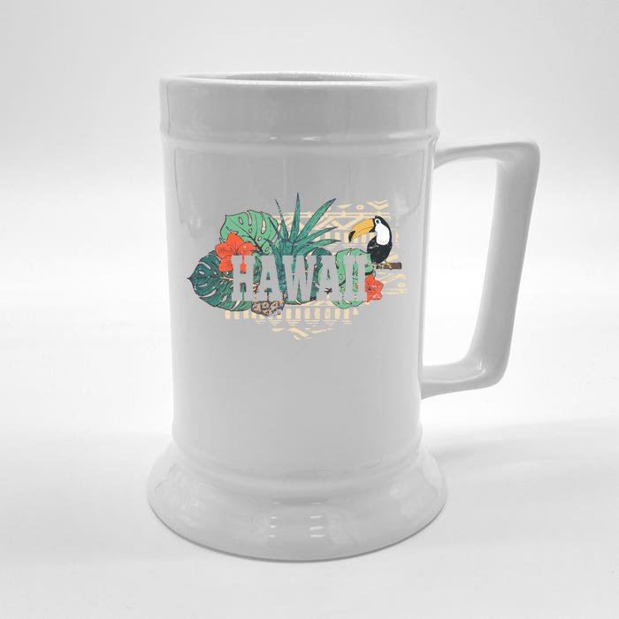 Tropical Paradise Classic Hawaii Bird Front & Back Beer Stein