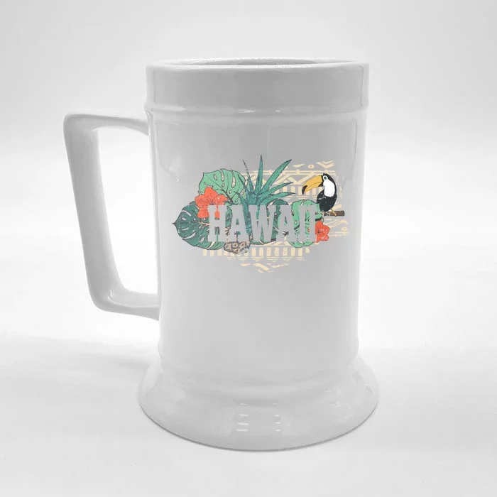 Tropical Paradise Classic Hawaii Bird Front & Back Beer Stein