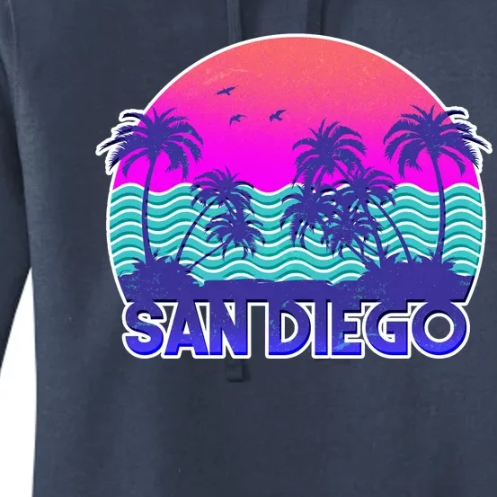 Tropical Retro San Diego Women's Pullover Hoodie