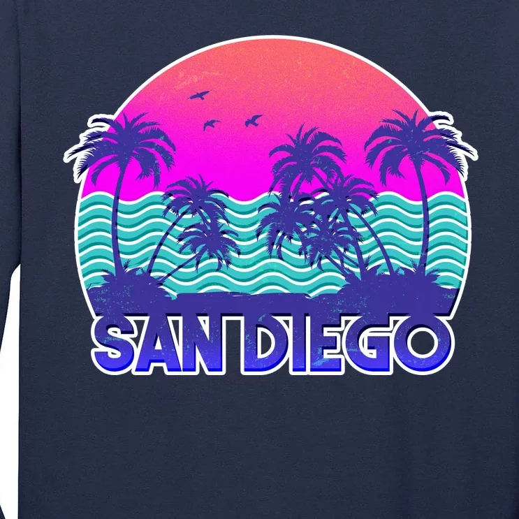 Tropical Retro San Diego Tall Long Sleeve T-Shirt