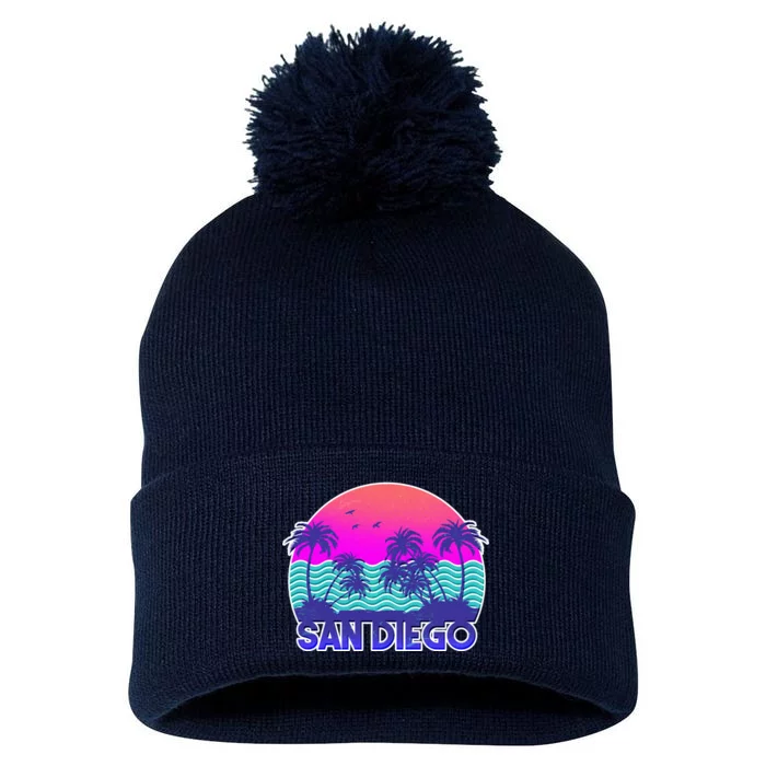 Tropical Retro San Diego Pom Pom 12in Knit Beanie