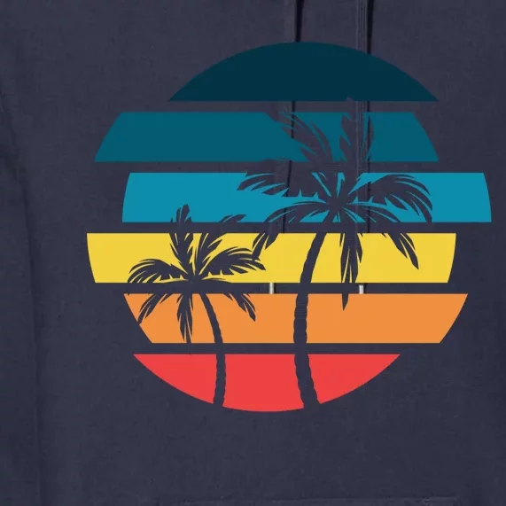 Tropical Retro Sun Premium Hoodie