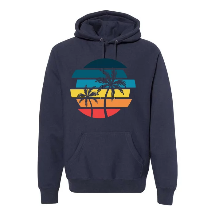 Tropical Retro Sun Premium Hoodie