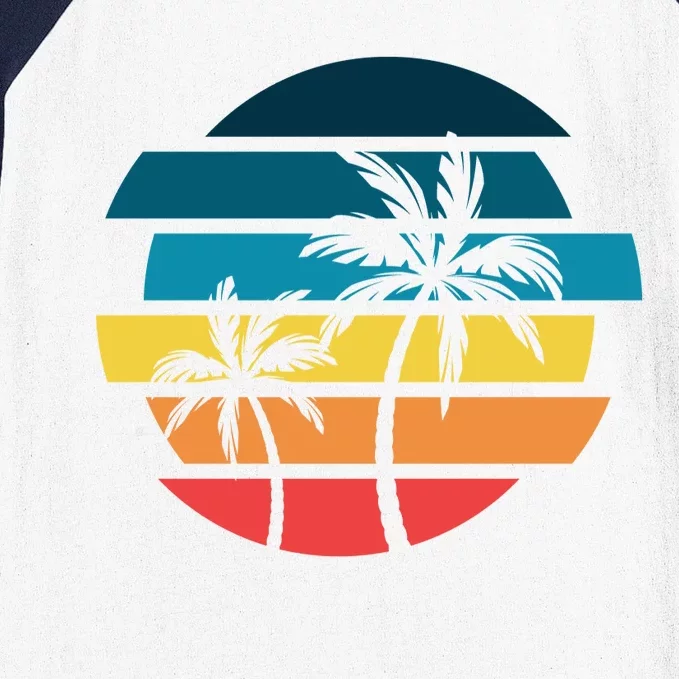 Tropical Retro Sun Baseball Sleeve Shirt