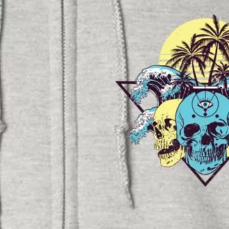 Tropical Skulls Full Zip Hoodie