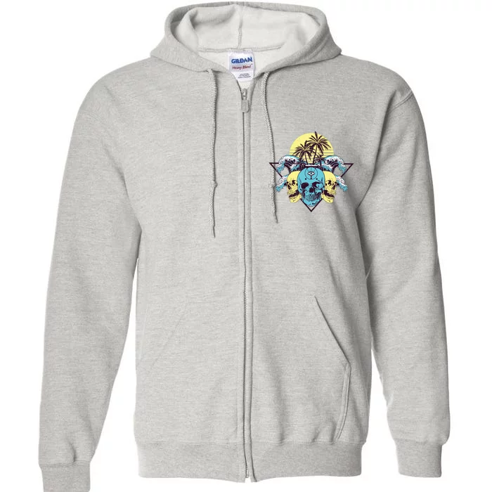 Tropical Skulls Full Zip Hoodie