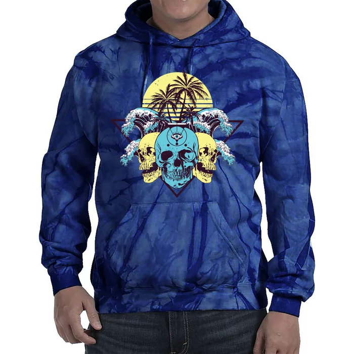 Tropical Skulls Tie Dye Hoodie