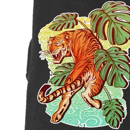 Tropical Tiger Tattoo Design Doggie 3-End Fleece Hoodie