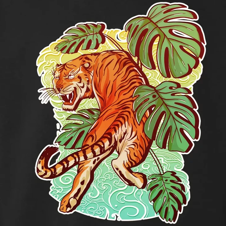 Tropical Tiger Tattoo Design Toddler Hoodie