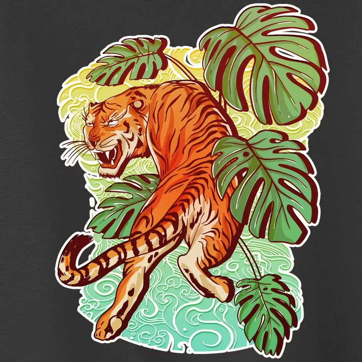 Tropical Tiger Tattoo Design Toddler T-Shirt