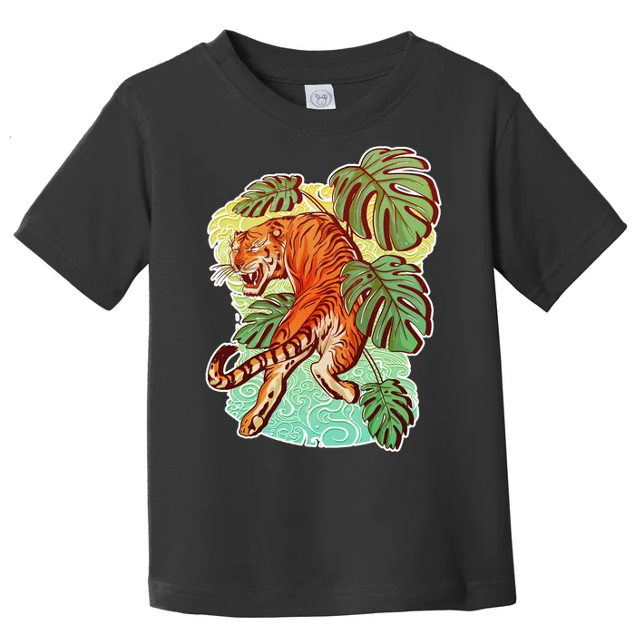 Tropical Tiger Tattoo Design Toddler T-Shirt