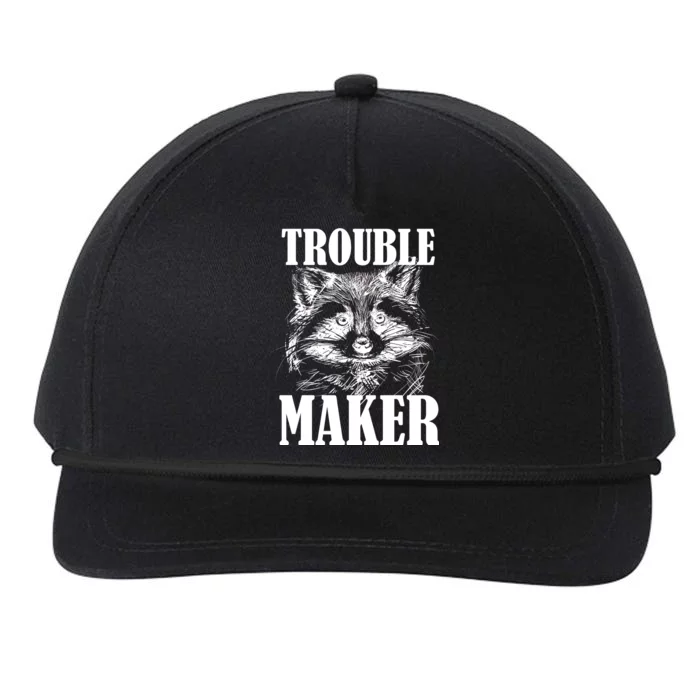 Trouble Maker Funny Raccoon Snapback Five-Panel Rope Hat