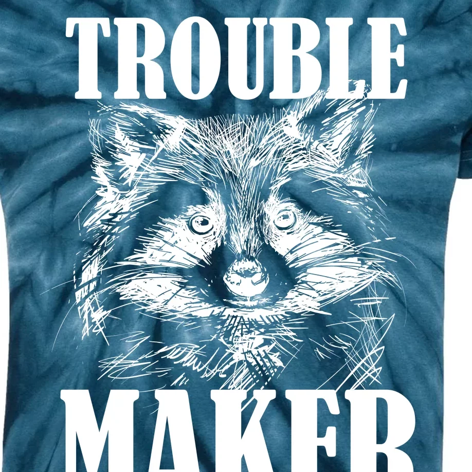 Trouble Maker Funny Raccoon Kids Tie-Dye T-Shirt