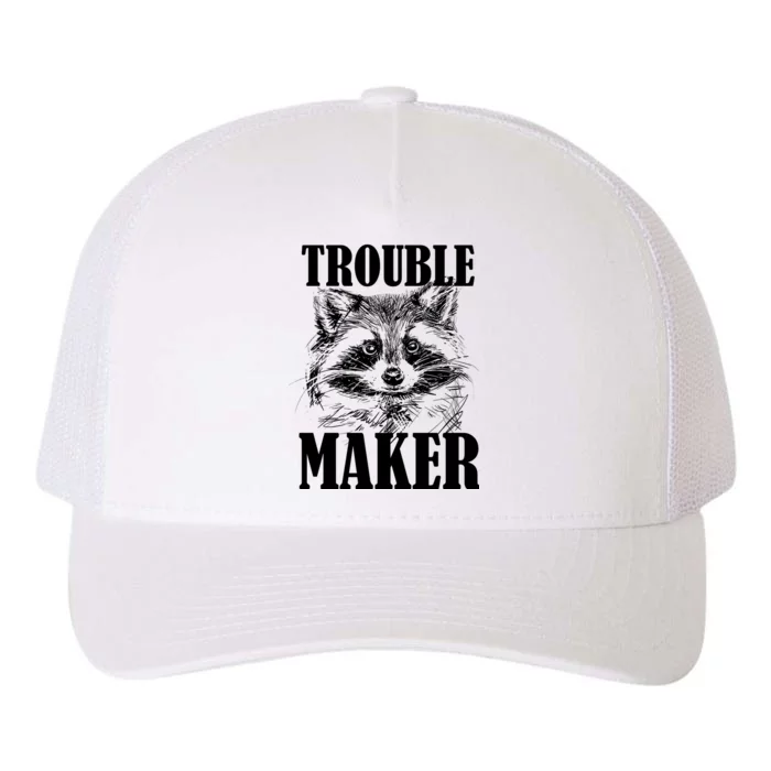 Trouble Maker Funny Raccoon Yupoong Adult 5-Panel Trucker Hat