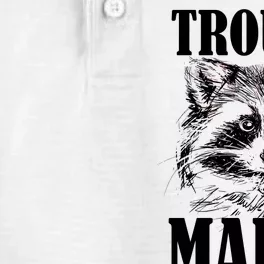 Trouble Maker Funny Raccoon Dry Zone Grid Performance Polo