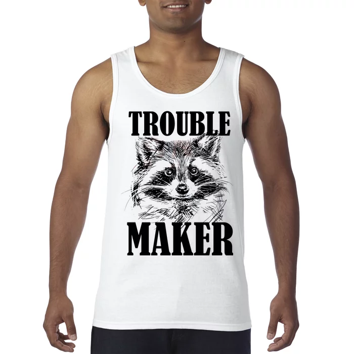 Trouble Maker Funny Raccoon Tank Top