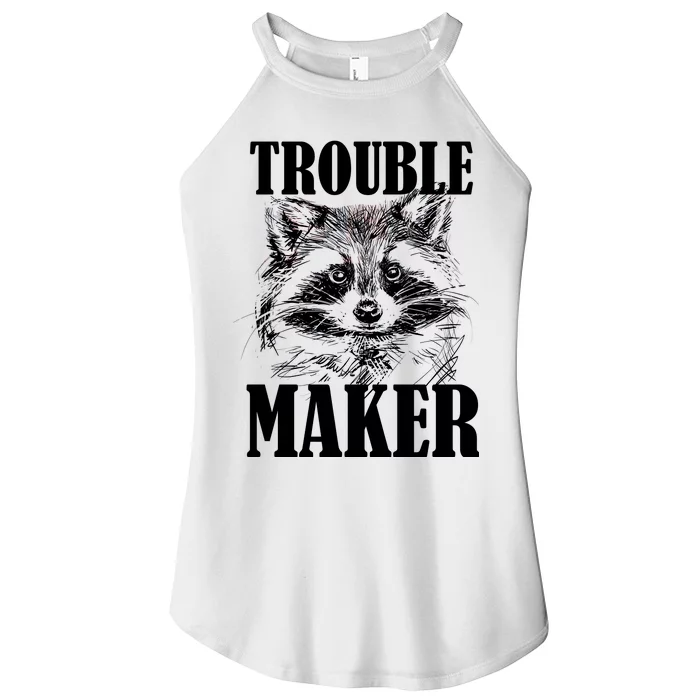 Trouble Maker Funny Raccoon Women’s Perfect Tri Rocker Tank