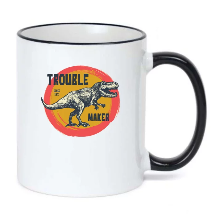 Trouble Maker T-Rex Since 1971 Black Color Changing Mug