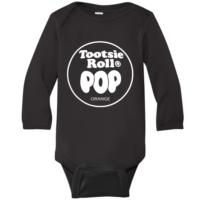 Tootsie Roll Pops Orange Funny Candy Group Halloween Costume Baby Long Sleeve Bodysuit