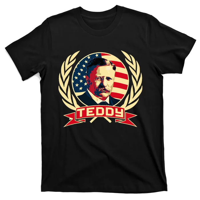 Theodore Roosevelt. President Teddy. American Stars. T-Shirt