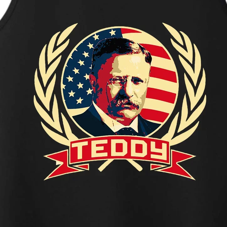 Theodore Roosevelt. President Teddy. American Stars. Performance Tank