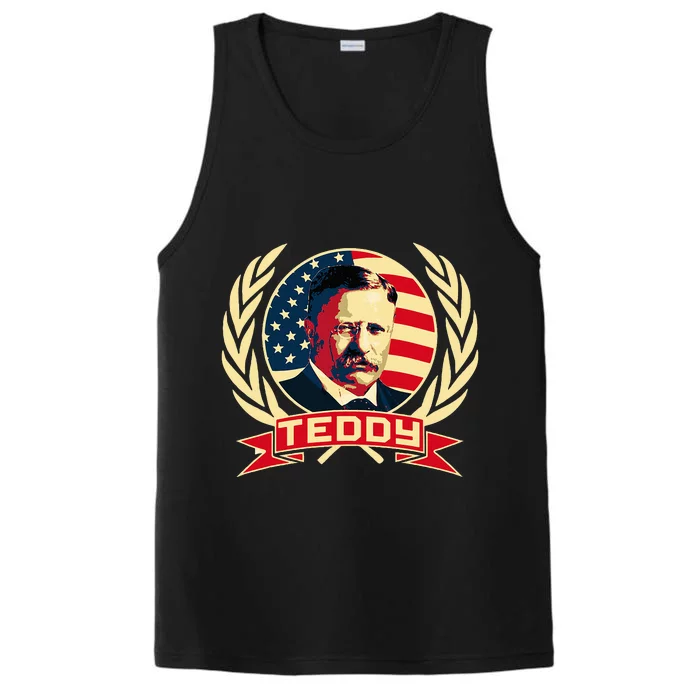 Theodore Roosevelt. President Teddy. American Stars. Performance Tank