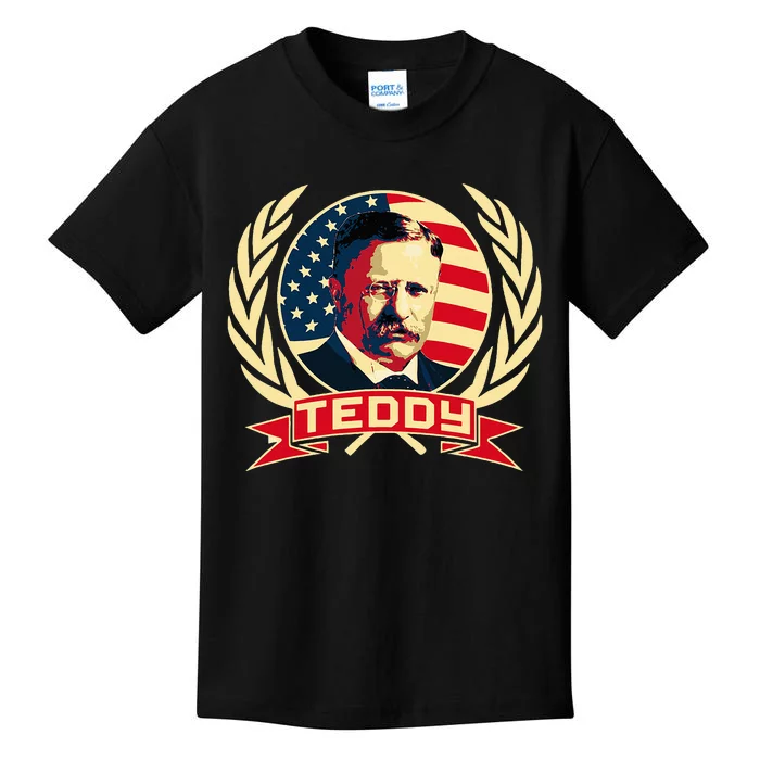 Theodore Roosevelt. President Teddy. American Stars. Kids T-Shirt